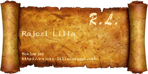Rajczi Lilla névjegykártya